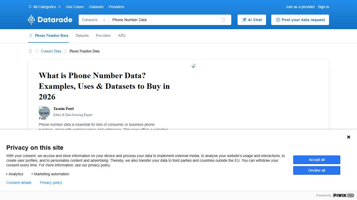 Phone Number Data: Definition & Best Datasets 2026 | Datarade